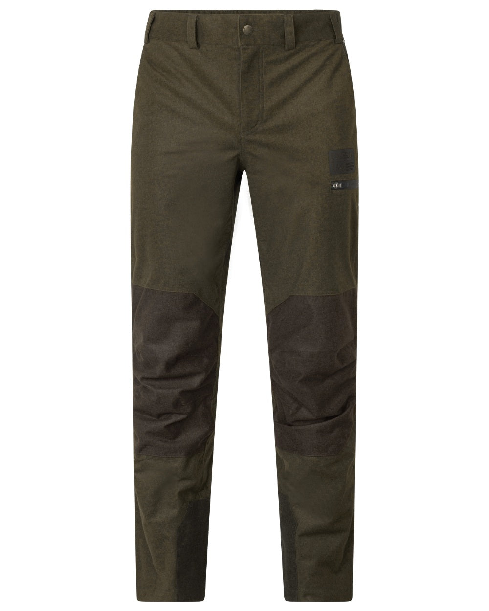 Pine Green Melange coloured Seeland Mens Quest Trousers on white background