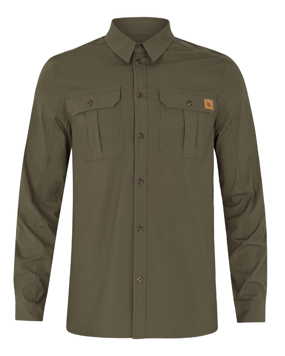 Grape Leaf coloured Seeland Mens Selous Long Sleeve Cargo Shirt on white background