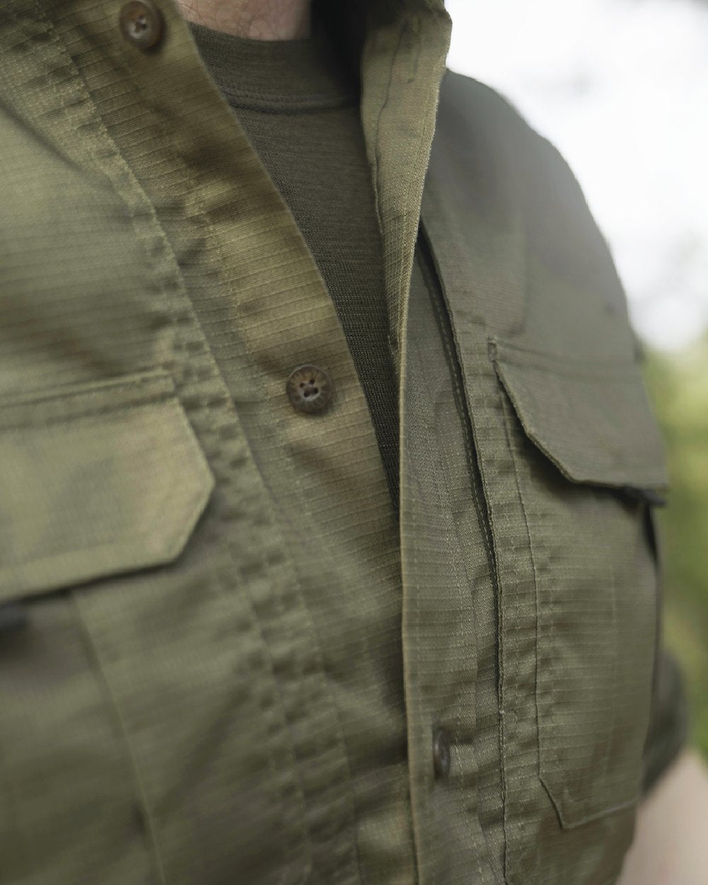 Grape Leaf Coloured Seeland Mens Selous Shirt in outdoor Background