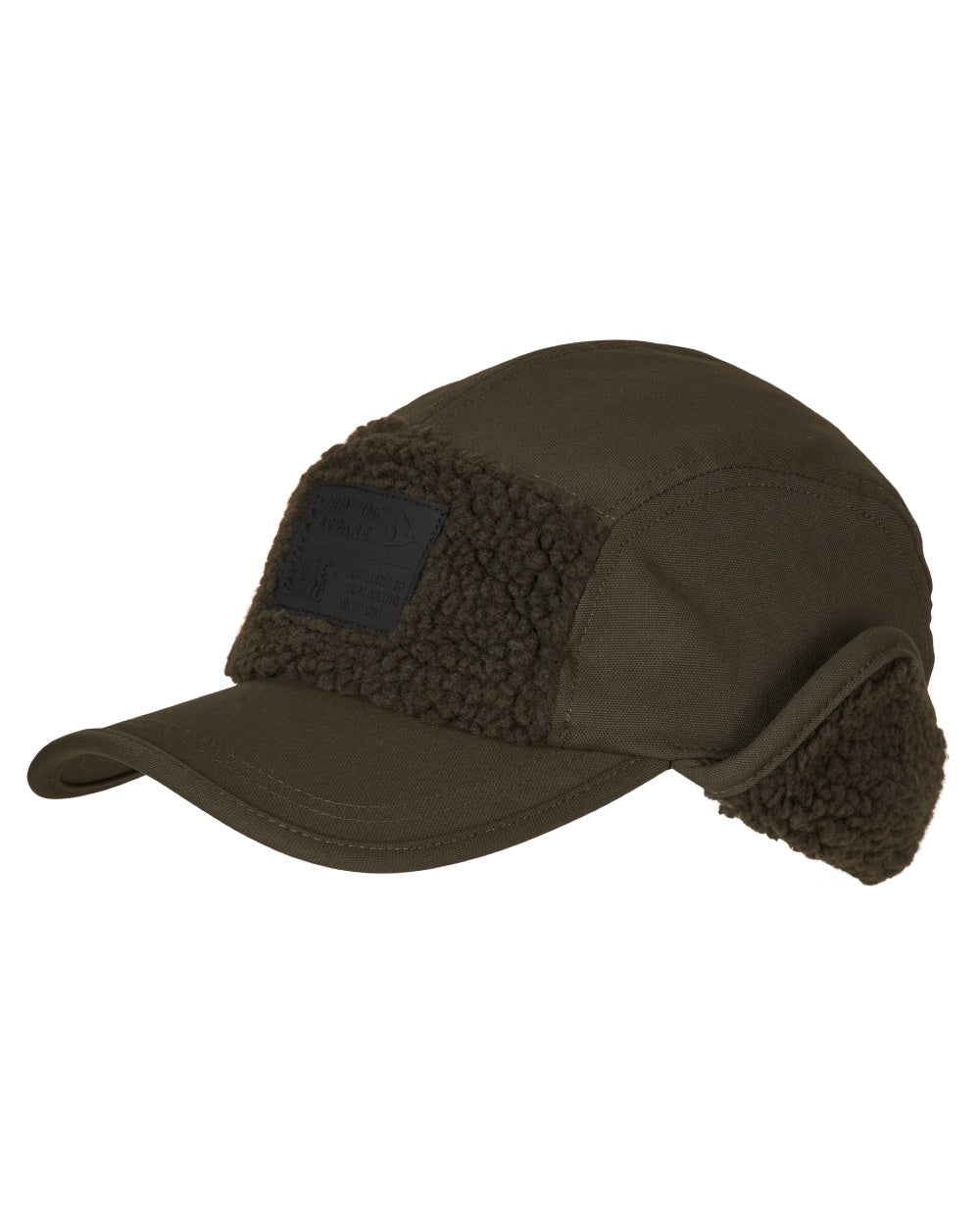 Pine Green coloured Seeland Mens Teddy Fold Down Cap on white background