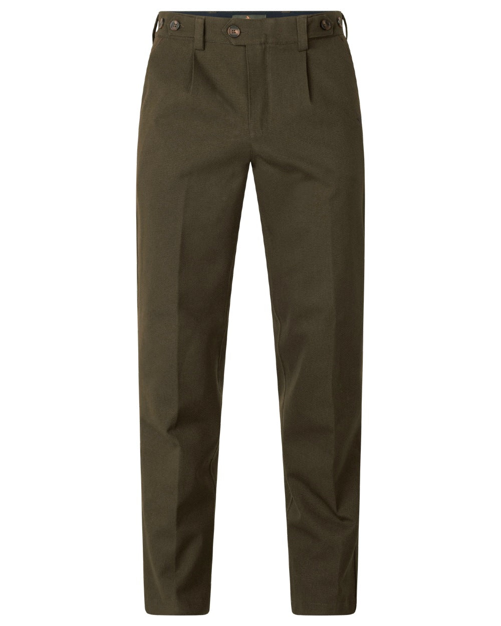 Shaded Olive coloured Seeland Mens Woodcock Royale Trousers on white background