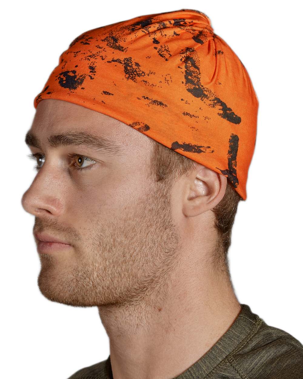 Pine Green InVis Orange Blaze Coloured Seeland Neck Gaiter 2 Pack on White background