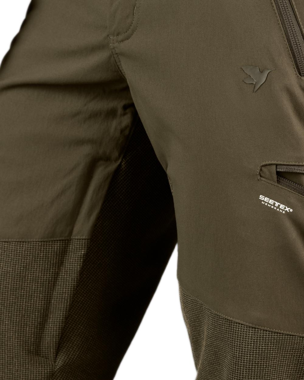 Pine Green Coloured Seeland Outdoor Membrane Trousers on White background