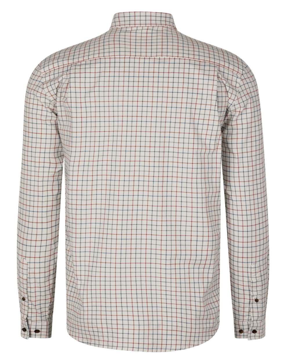 Grape Leaf Terracotta Check Coloured Seeland Oxford Shooting Shirt on white background