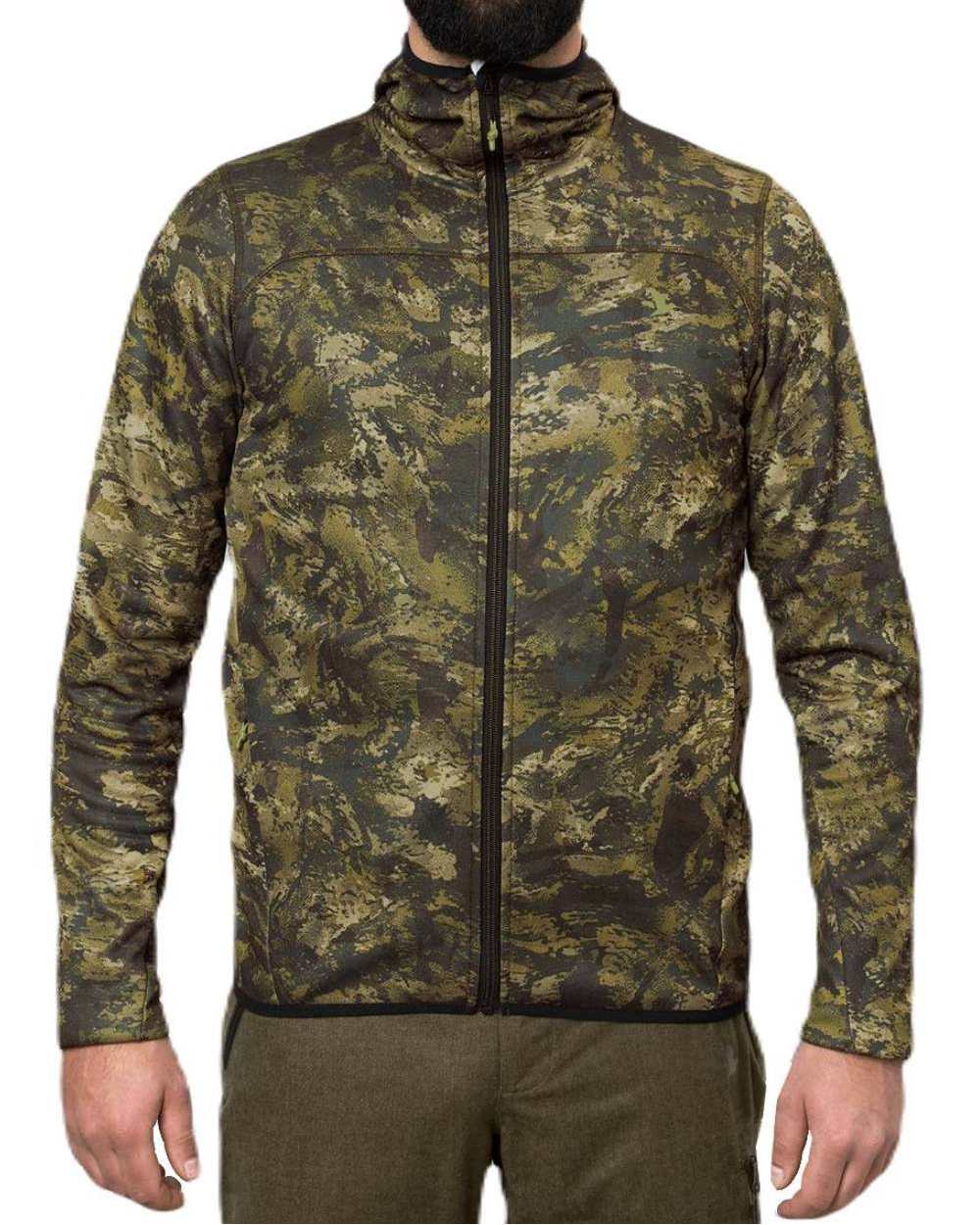 InVis Green Coloured Seeland Power Camo Fleece Jacket on white background
