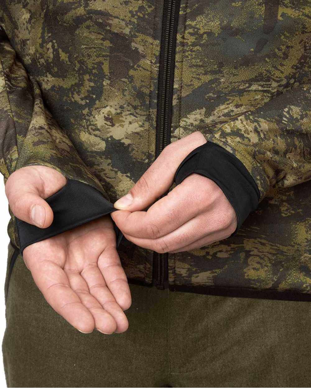 InVis Green Coloured Seeland Power Camo Fleece Jacket on white background