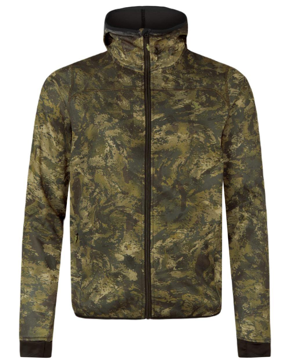 InVis Green Coloured Seeland Power Camo Fleece Jacket on white background