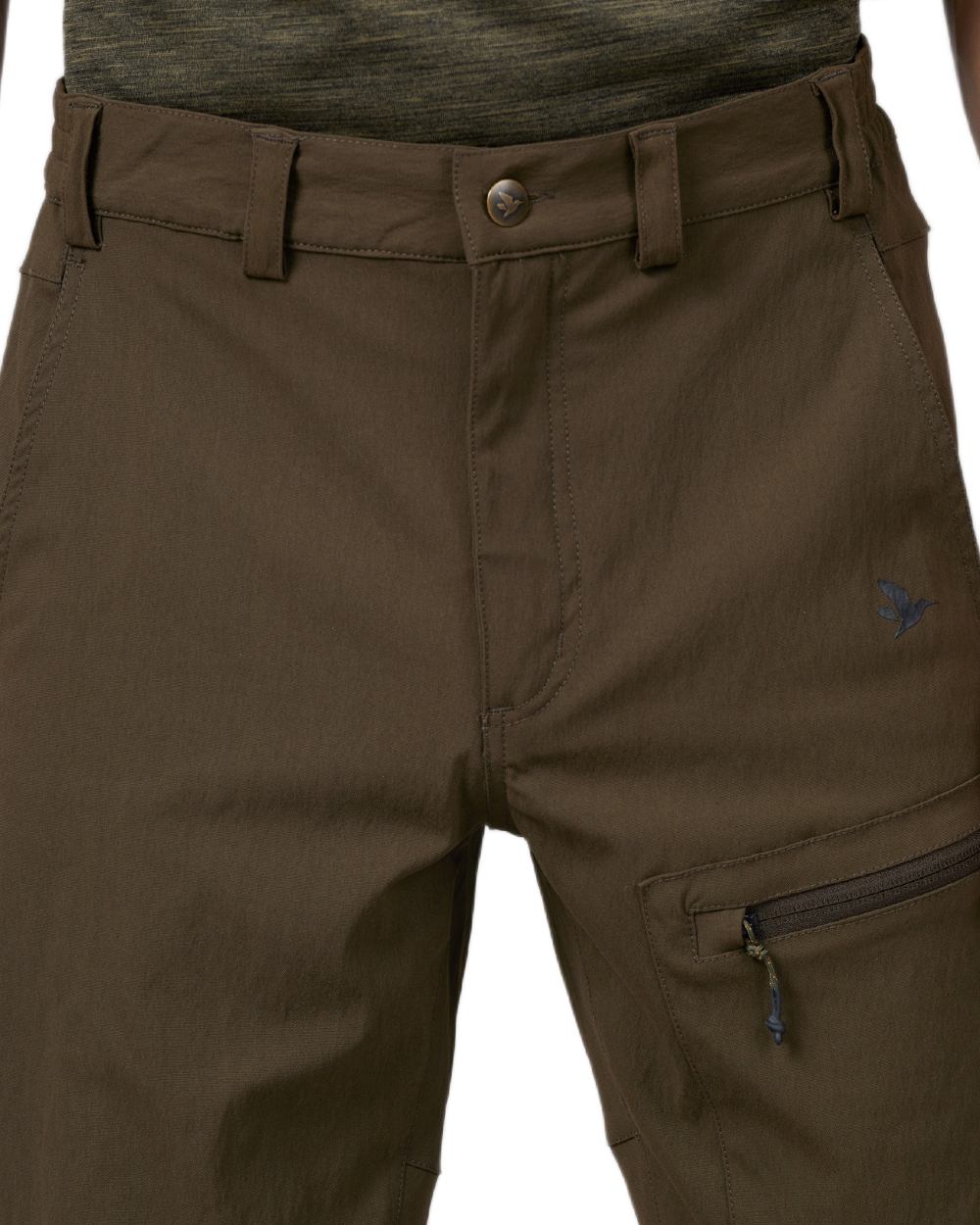 Pine Green Coloured Seeland Rowan Stretch Shorts on White background