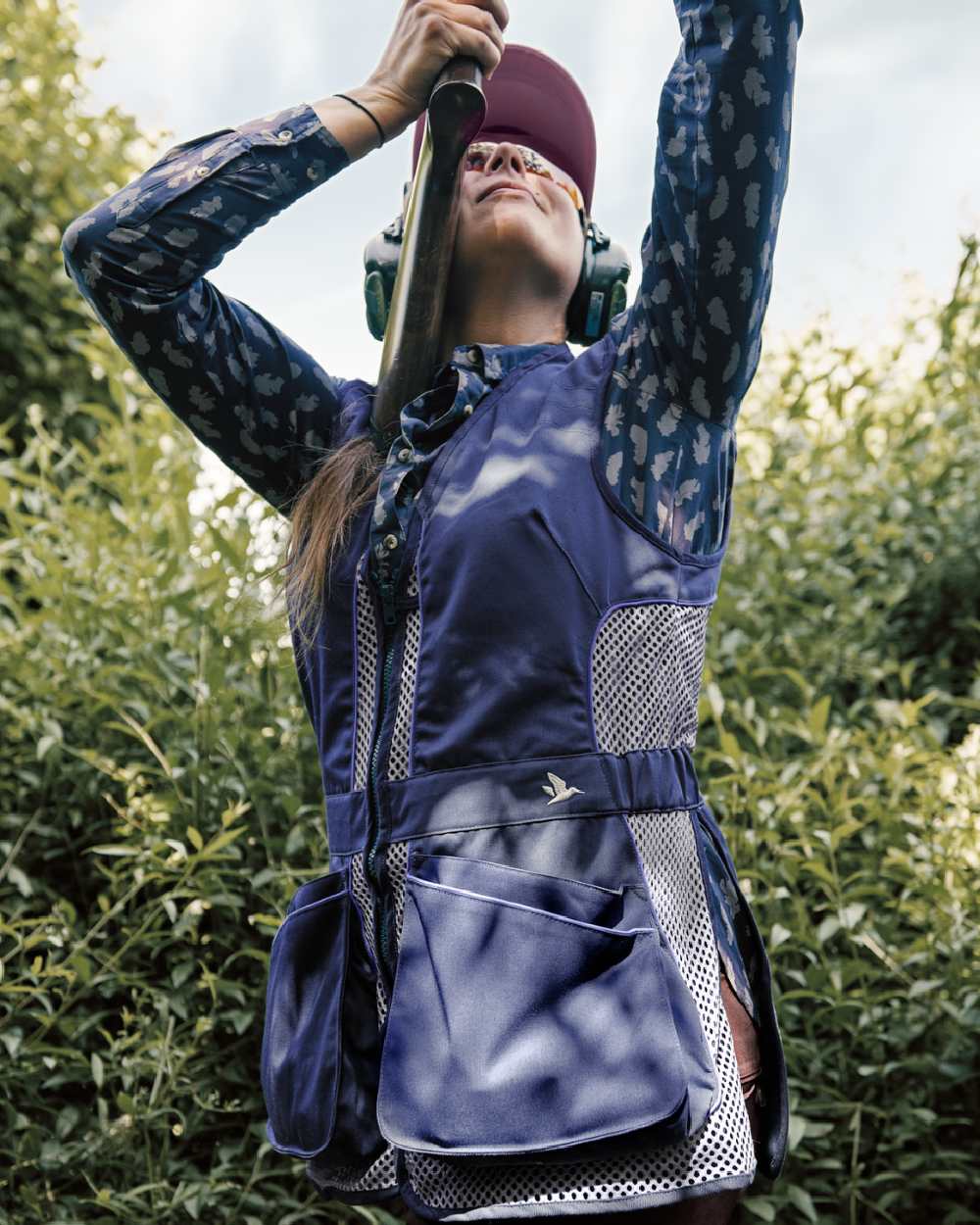 Patriot Blue Coloured Seeland Skeet II Lady Waistcoat on forest background