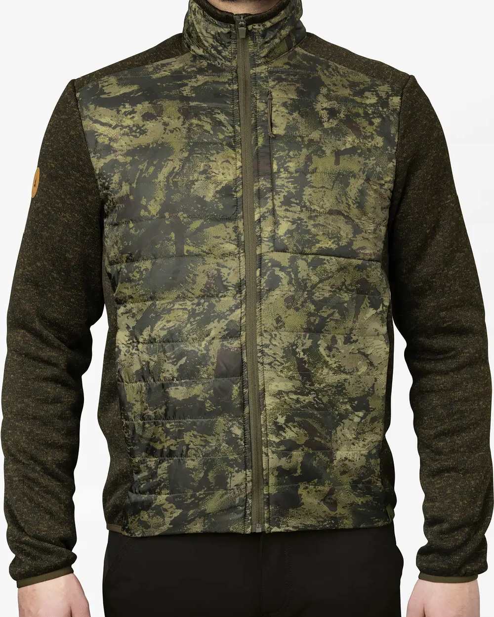 Camo Coloured Seeland Theo Hybrid Jacket on white background