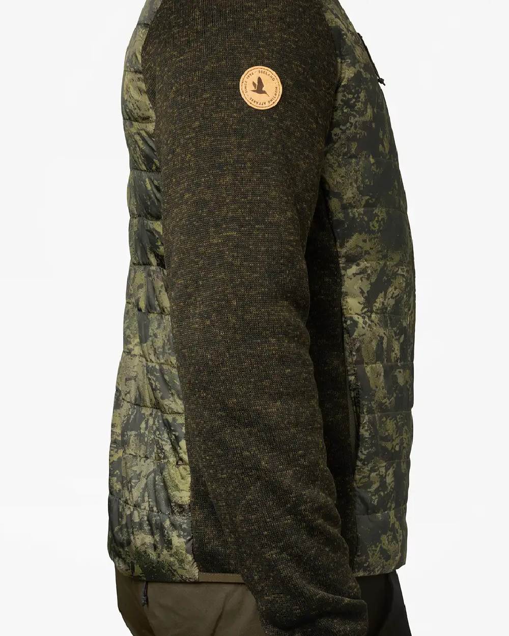 Camo Coloured Seeland Theo Hybrid Jacket on white background