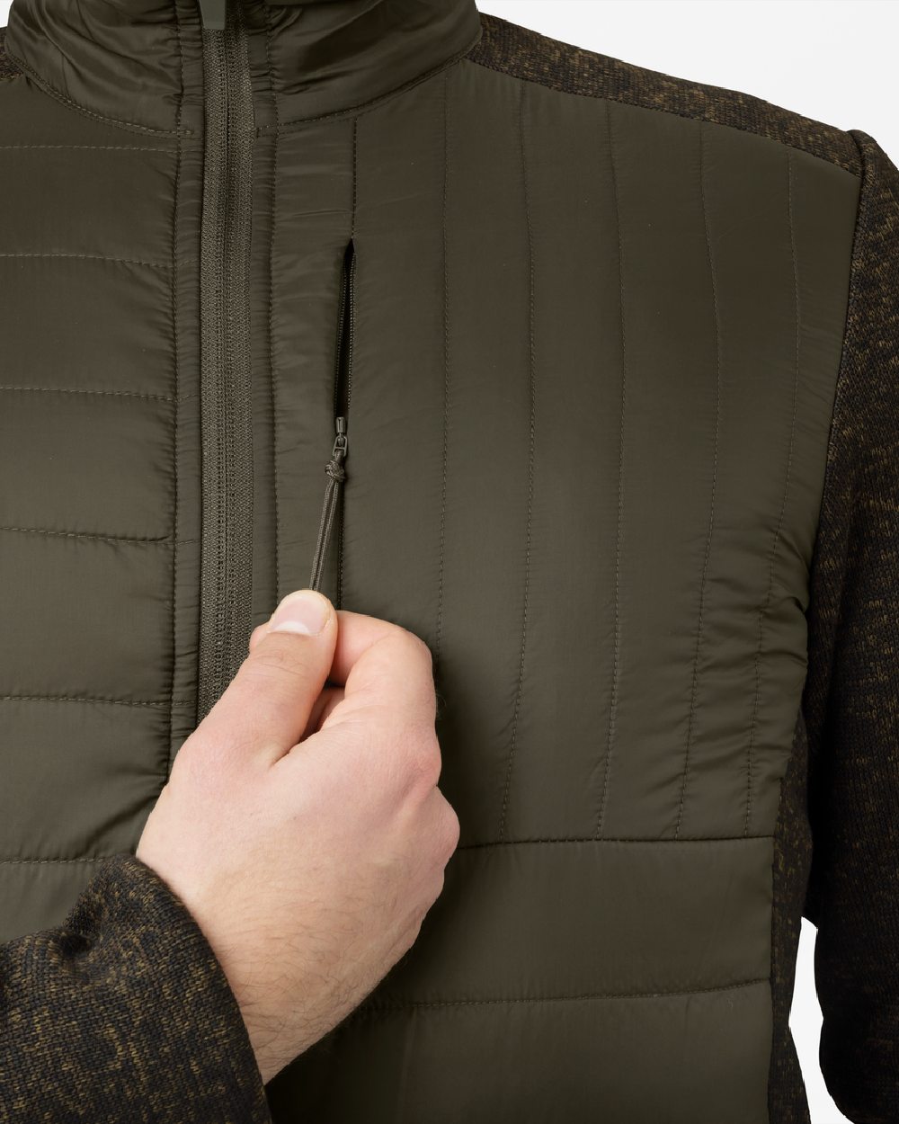 Pine Green Coloured Seeland Theo Hybrid Jacket on white background