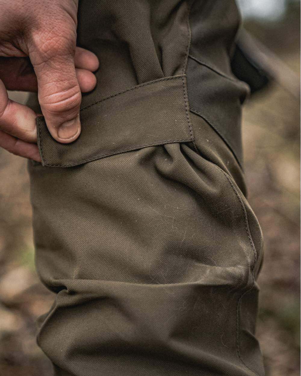 Light Pine Coloured Seeland Trax Trousers on outdoor background