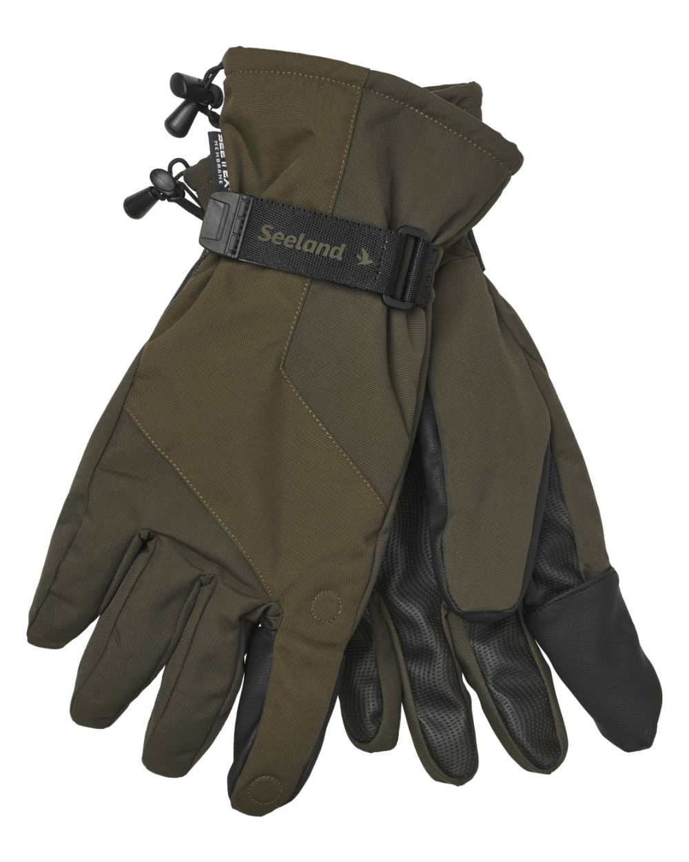 Pine Green coloured Seeland Trigger Fold-Back Gloves on white background