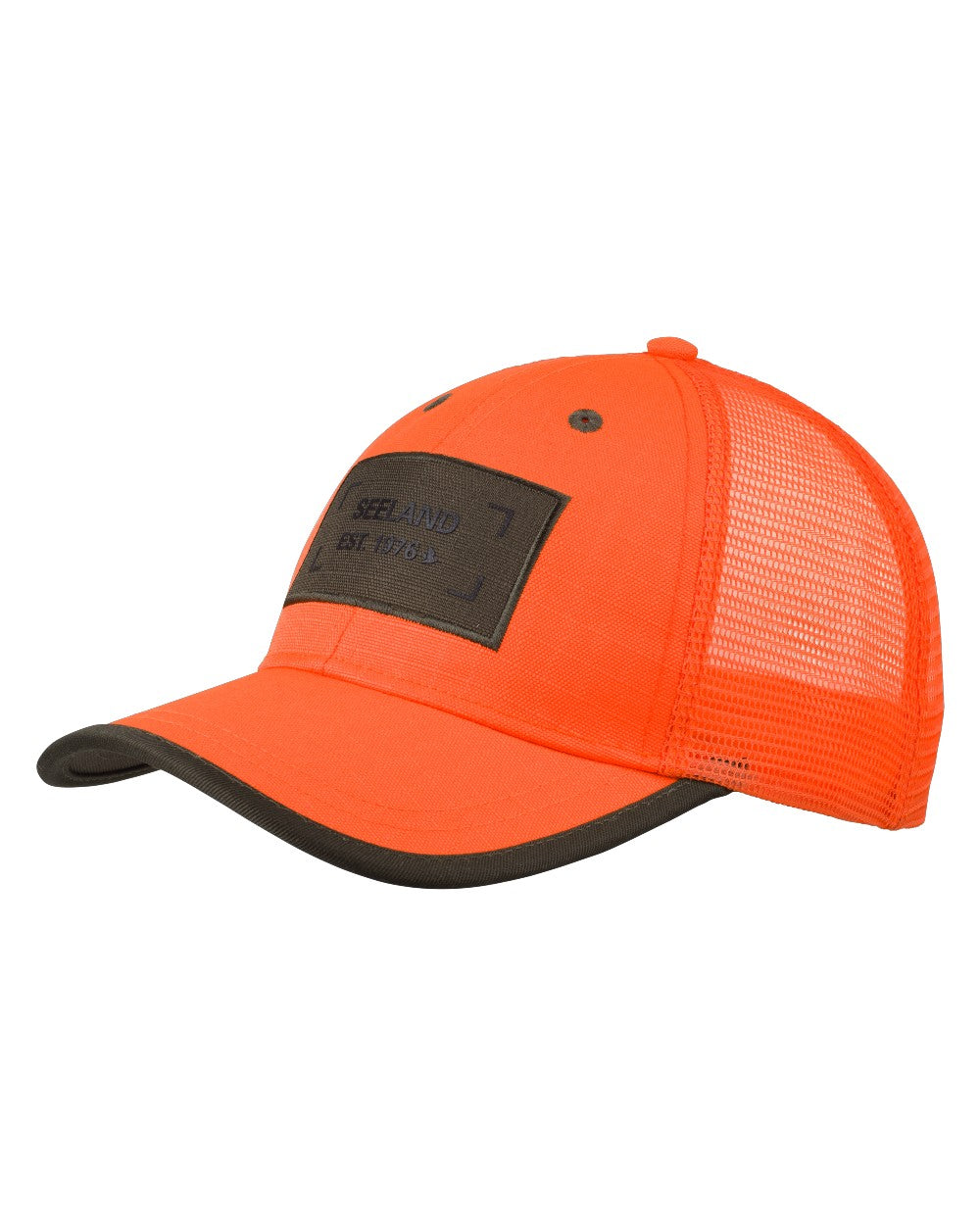 Orange Blaze coloured Seeland Venture Rover Cap on white background