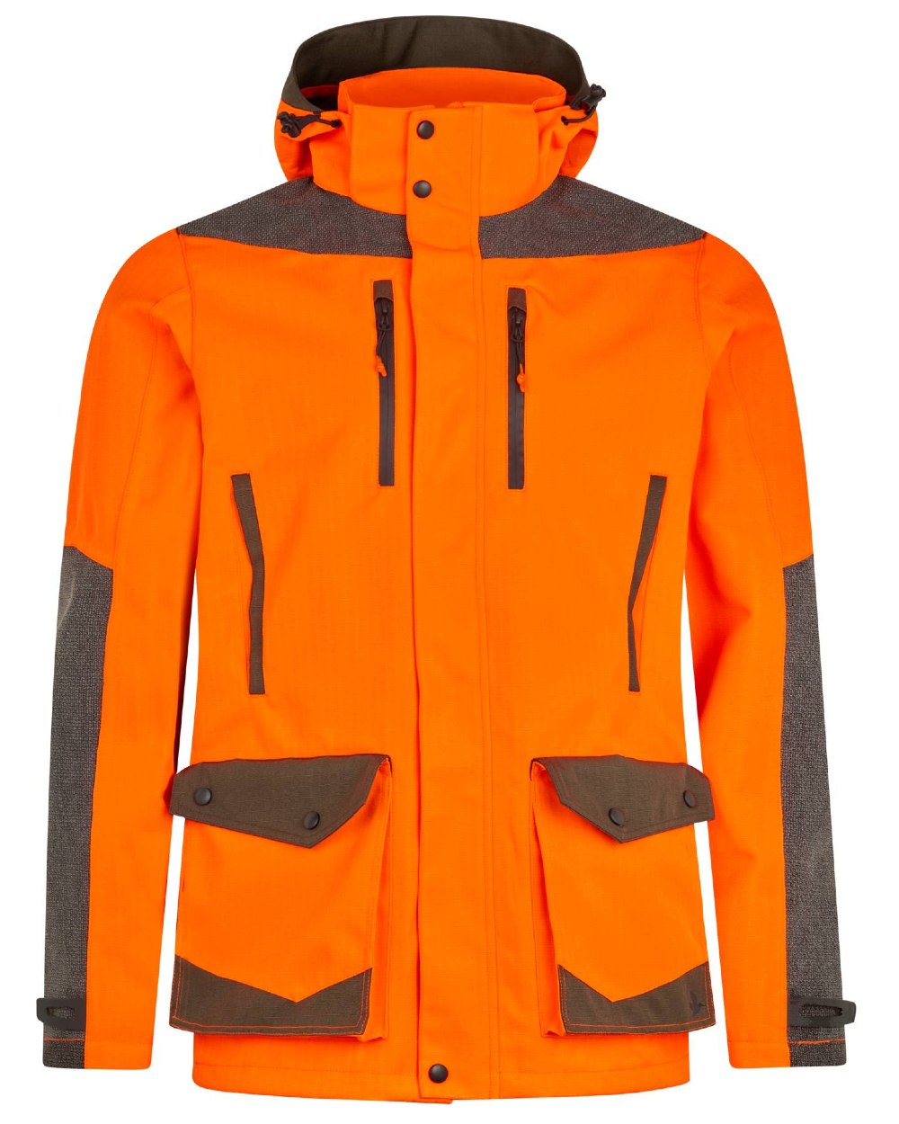 Pine Green Hi-Vis Orange Coloured Seeland Venture Rover Jacket on white background