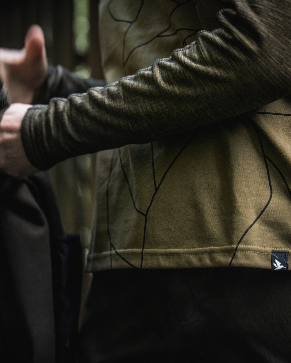 Military Olive Coloured Seeland Womens Deer On Line T-Shirt on outdoor background