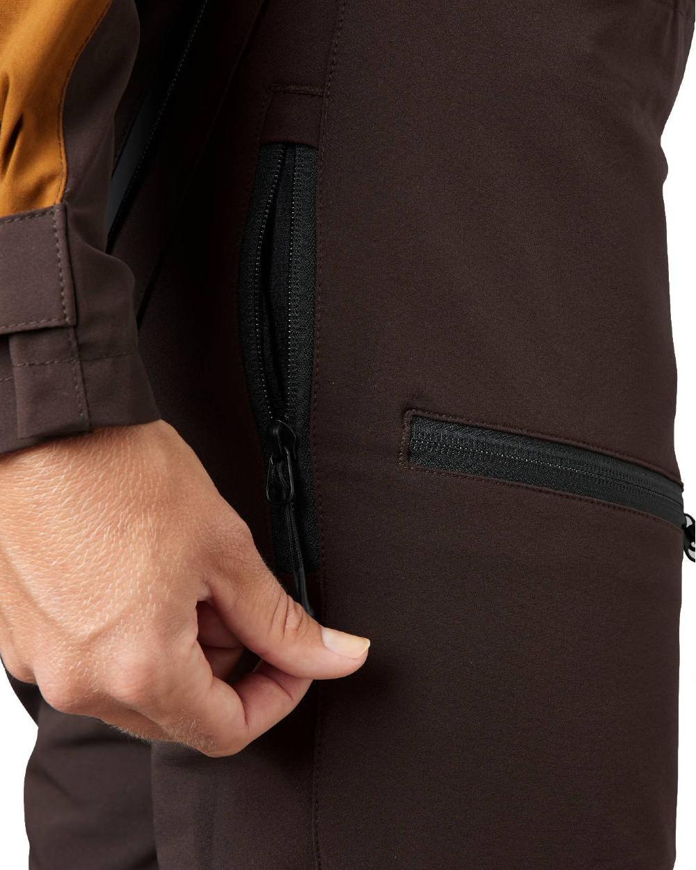 Dark Brown Coloured Seeland Womens Dog Active Trousers on white background