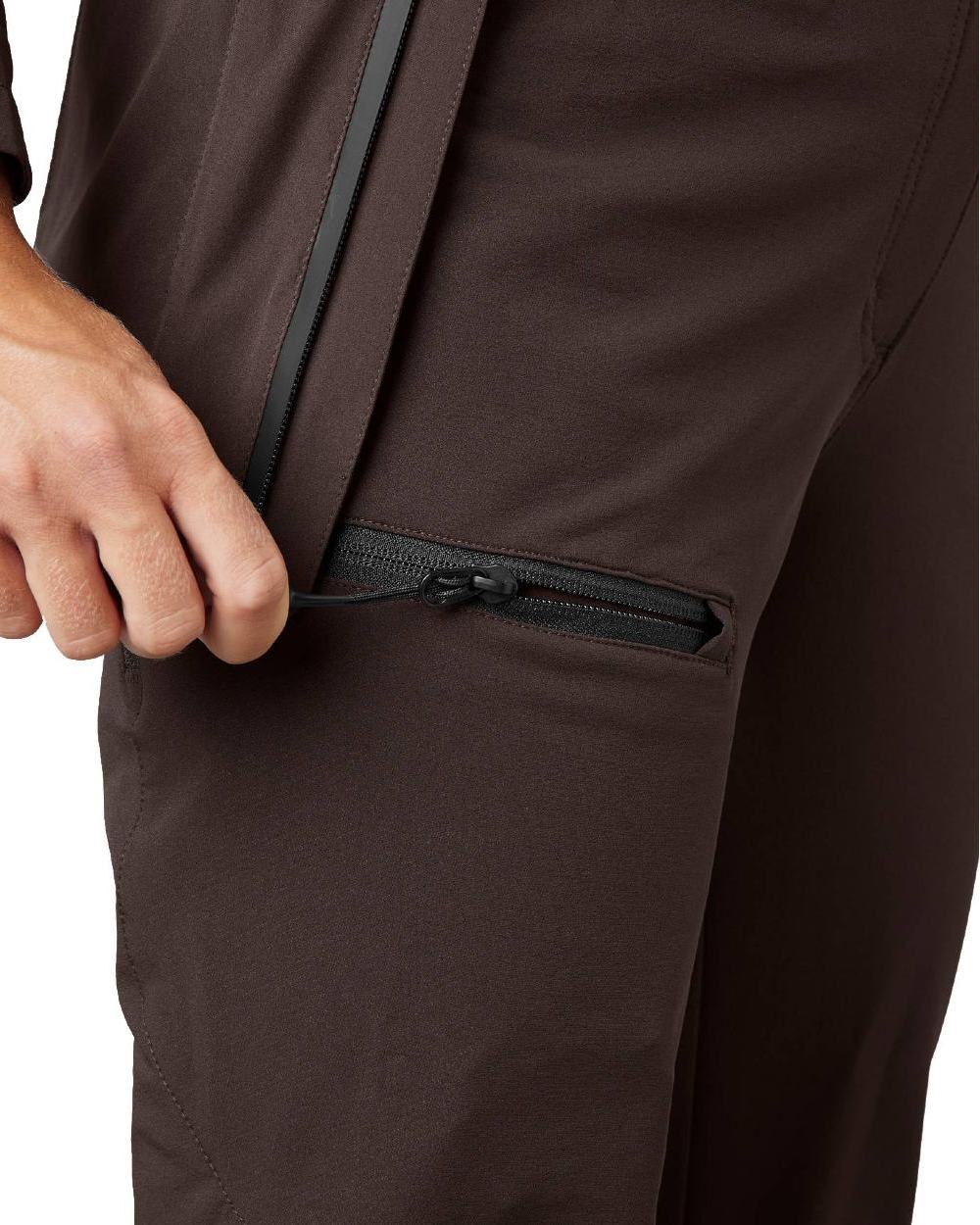 Dark Brown Coloured Seeland Womens Dog Active Trousers on white background