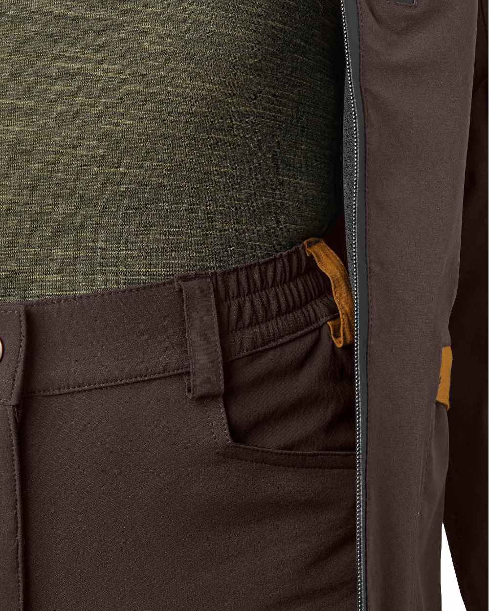 Dark Brown Coloured Seeland Womens Dog Active Trousers on white background