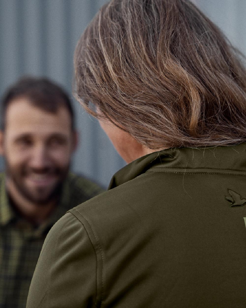 Pine Green Coloured Seeland Womens Emily Fleece on outdoor background