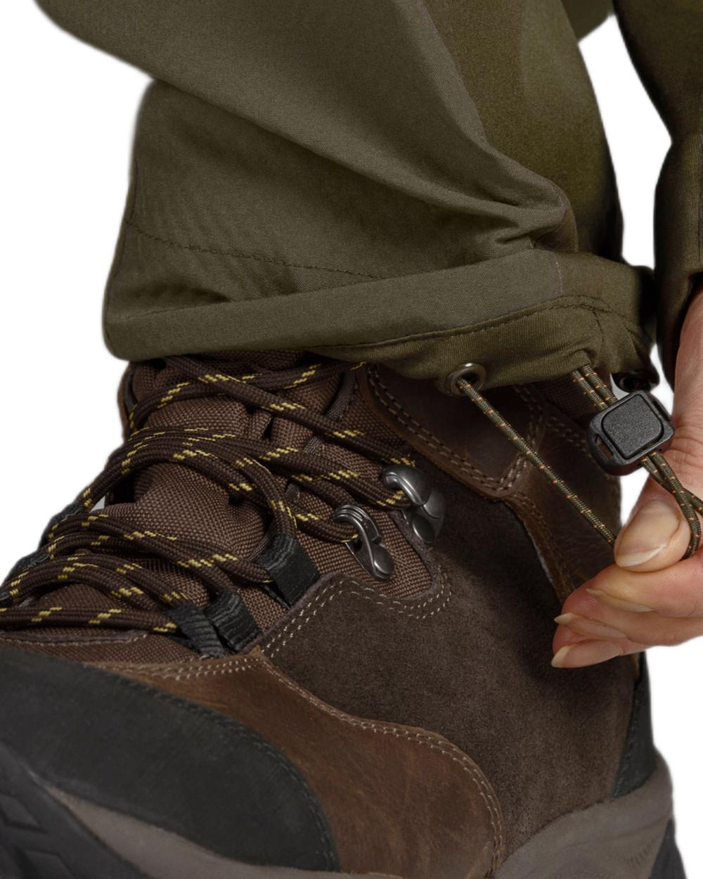 Pine Green Coloured Seeland Womens Hawker Waterproof Advance Trousers on White background