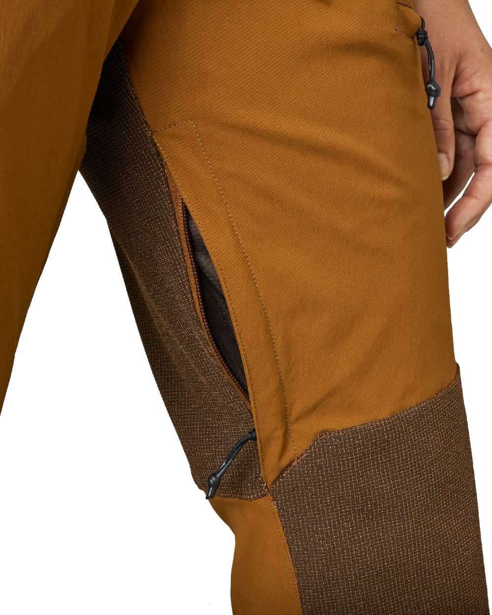 Burnt Clay coloured Seeland Womens Larch Membrane Trousers on White background
