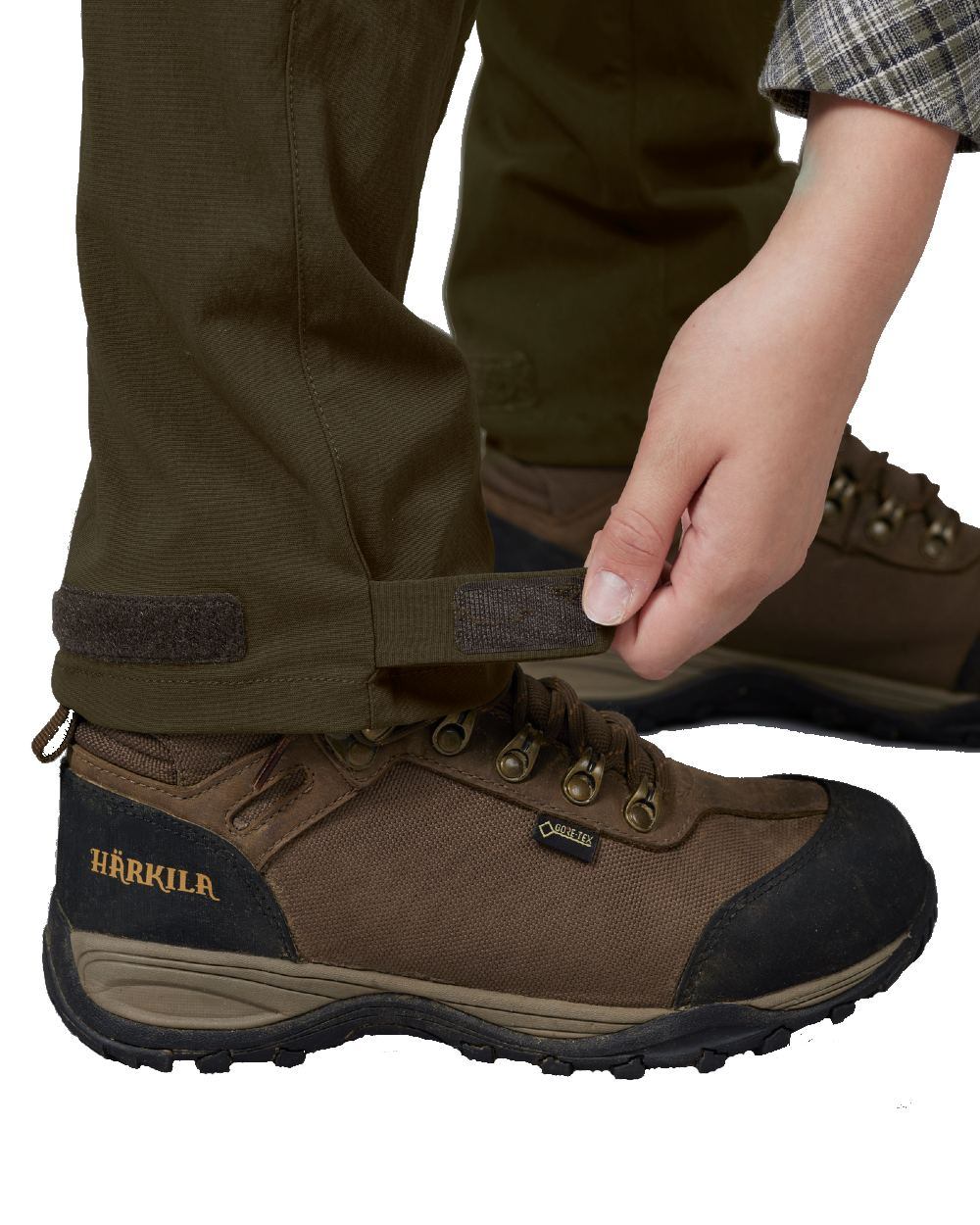 Pine Green coloured Seeland Womens Larch Stretch Trousers on White background