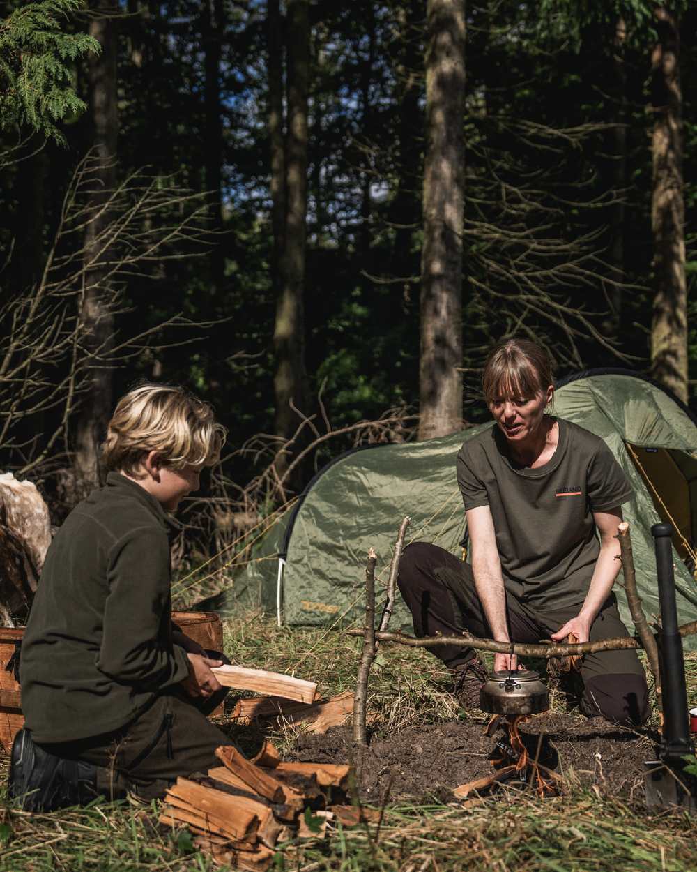 Grape Leaf Coloured Seeland Womens Leala T-Shirt on forest background