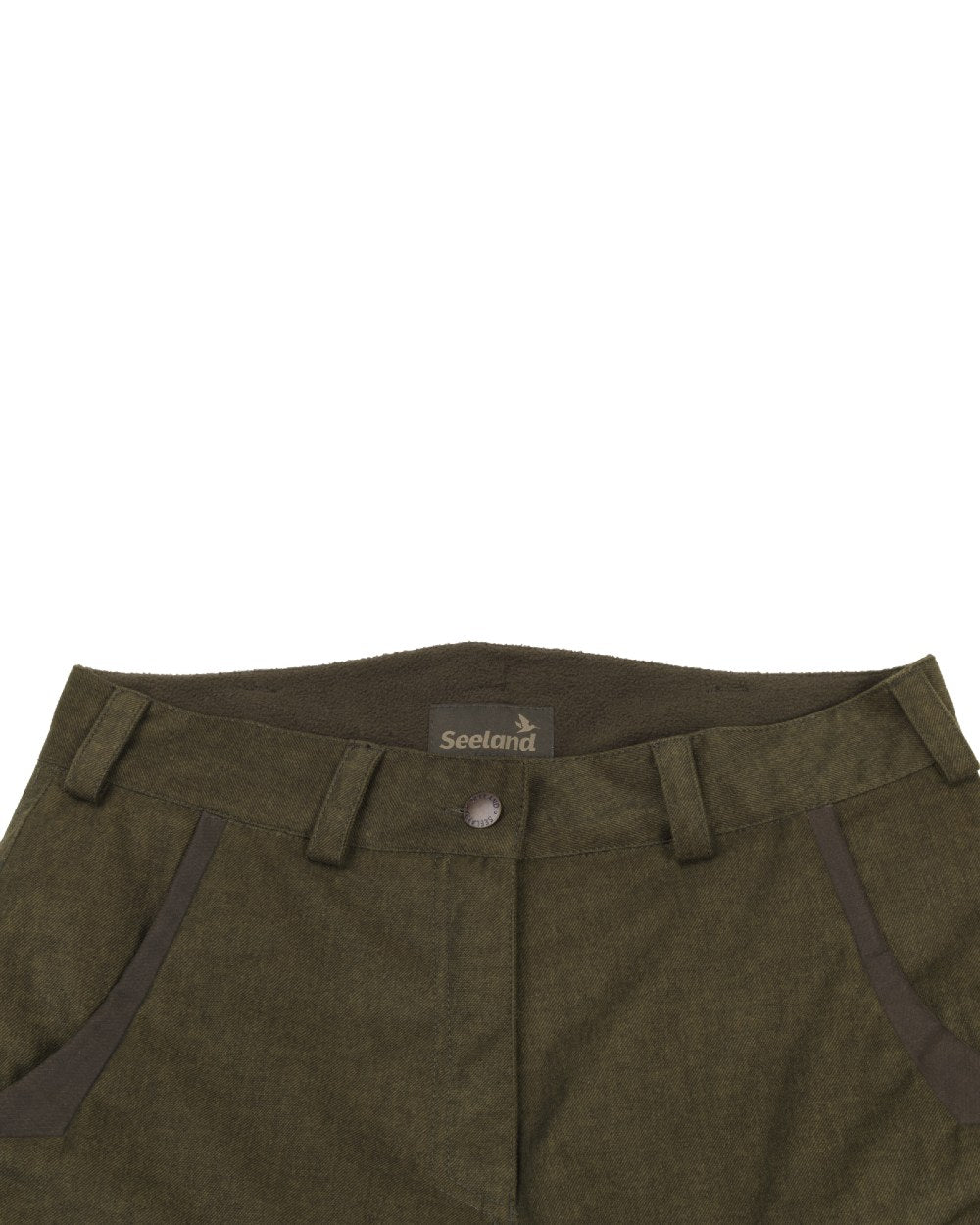 Pine Green Coloured Seeland Womens North Trousers on white background