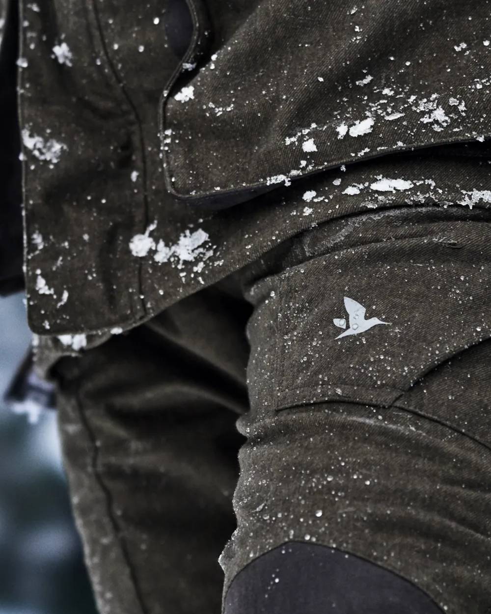 Pine Green Coloured Seeland Womens North Trousers on outdoor background