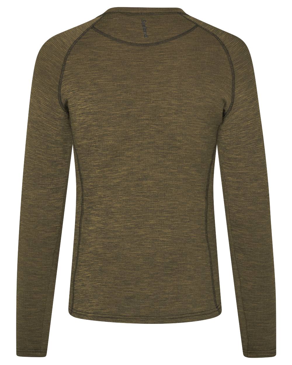 Military Olive Melange coloured Seeland Womens Peak Aia T-Shirt on white background