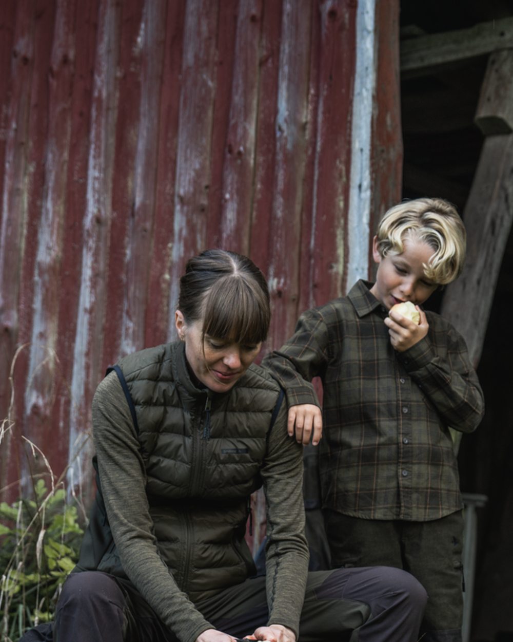 Light Pine Coloured Seeland Womens Therma Waistcoat on forest background