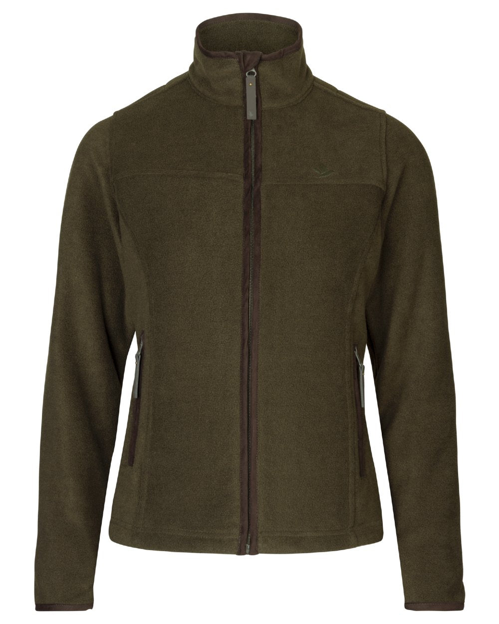Pine Green Melange coloured Seeland Womens Woodcock Ivy Fleece Jacket on white background