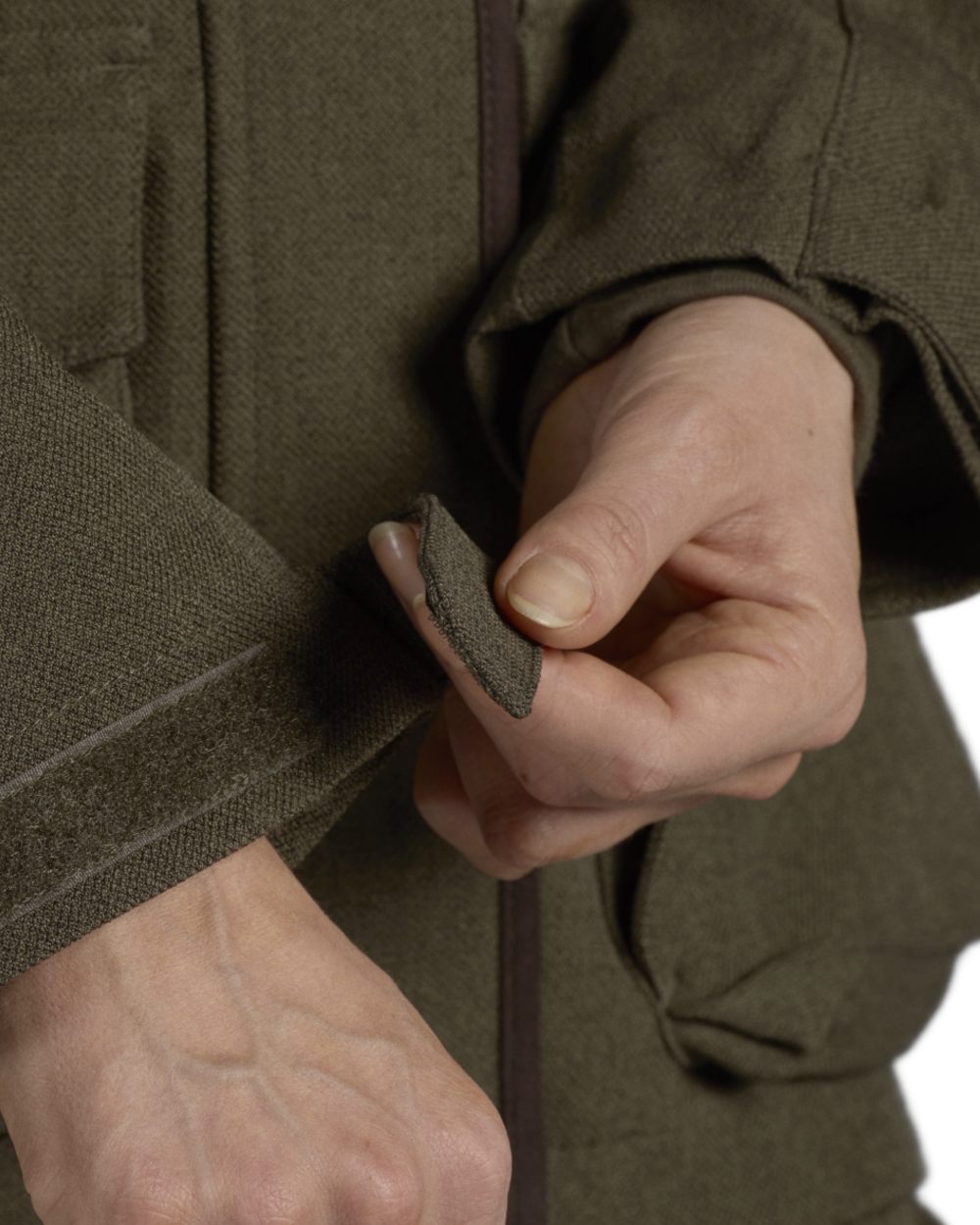 Shaded Olive coloured Seeland Woodcock Advanced Ladies Jacket on white background