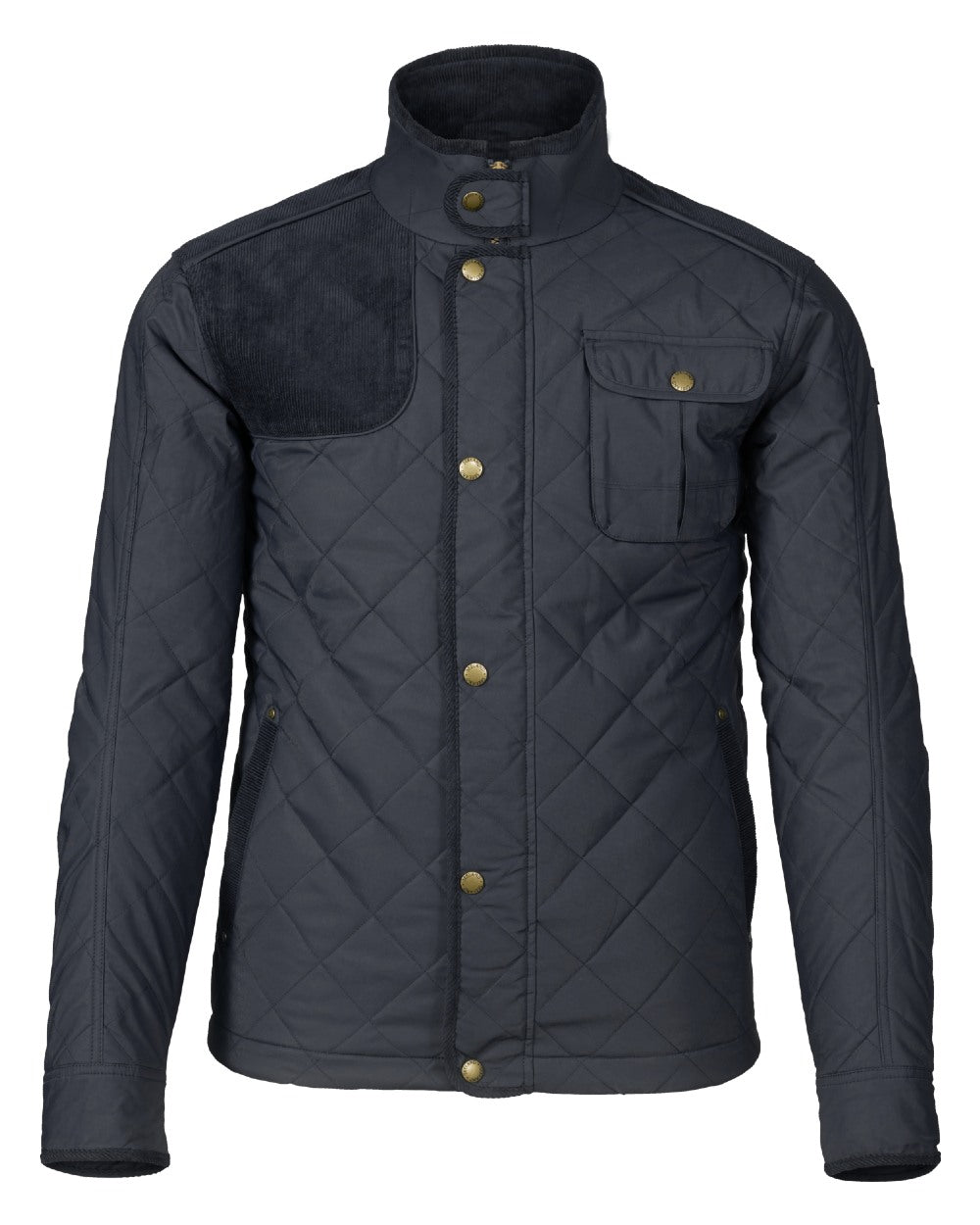 Classic Blue Coloured Seeland Woodcock Advanced Quilted Jacket on White background