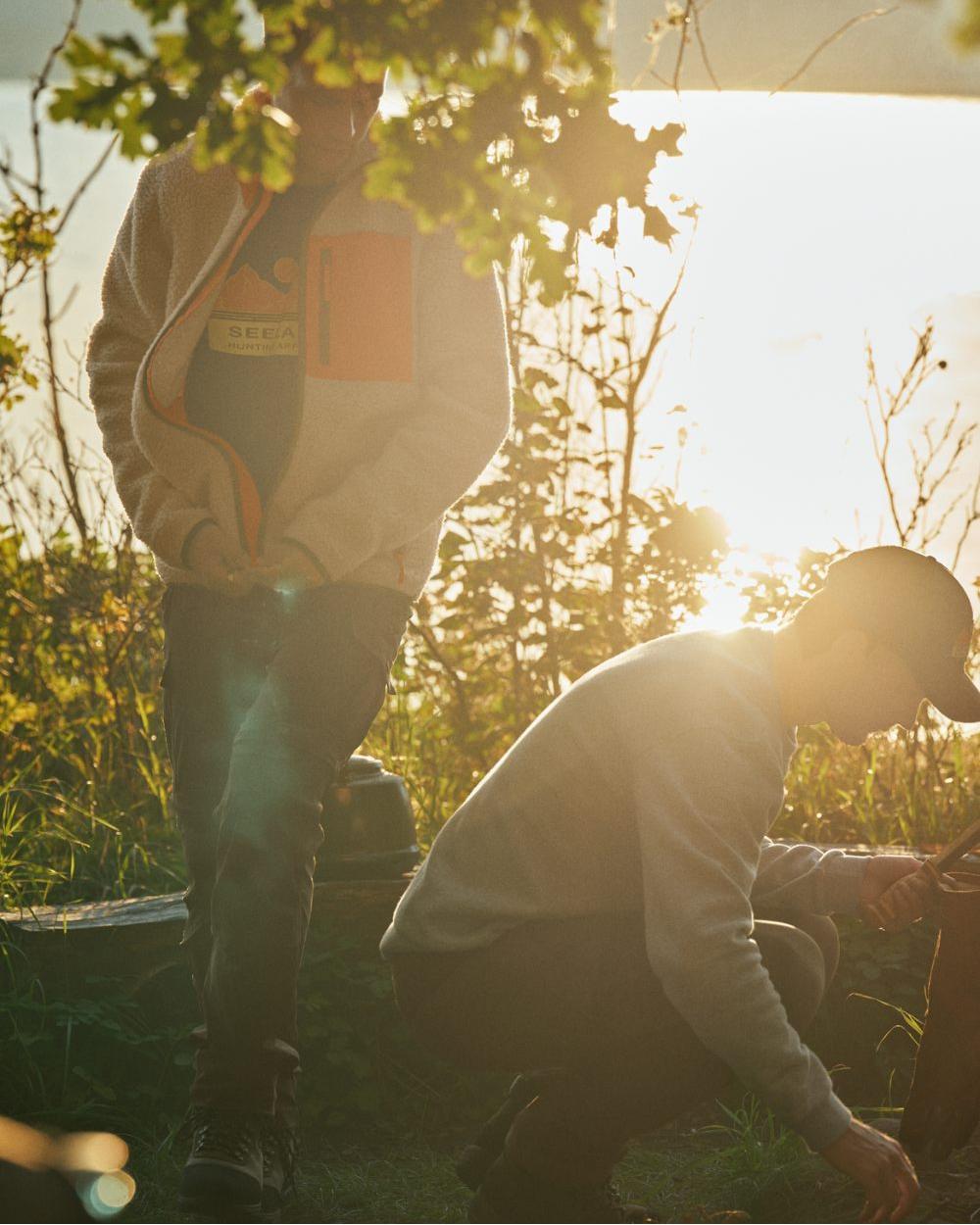 Sandshell Coloured Seeland Zephyr Fleece Jacket on outdoor background