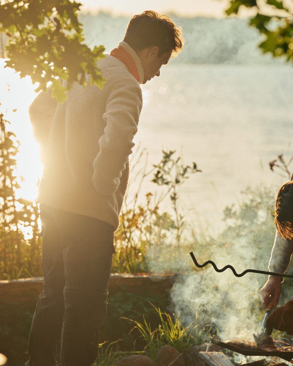 Sandshell Coloured Seeland Zephyr Fleece Jacket on outdoor background
