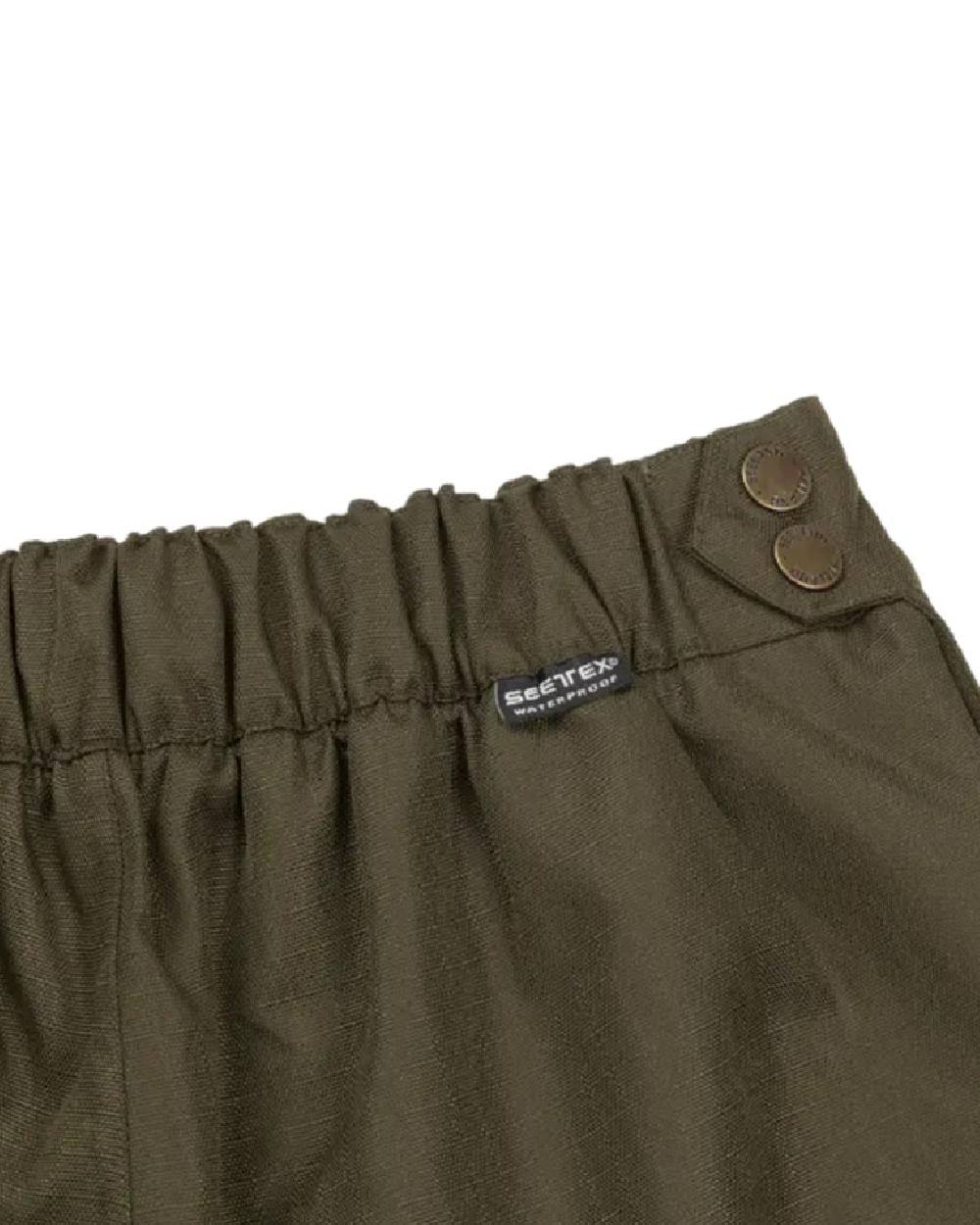 Shaded Olive Coloured Seeland Buckthorn Zip Leg Overtrousers on white background