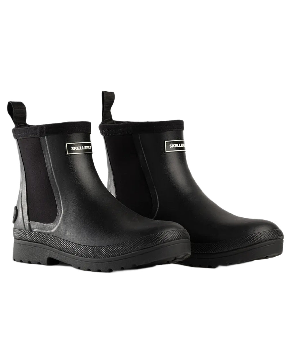 Black coloured Skellerup Meadow Ankle Boots on white background