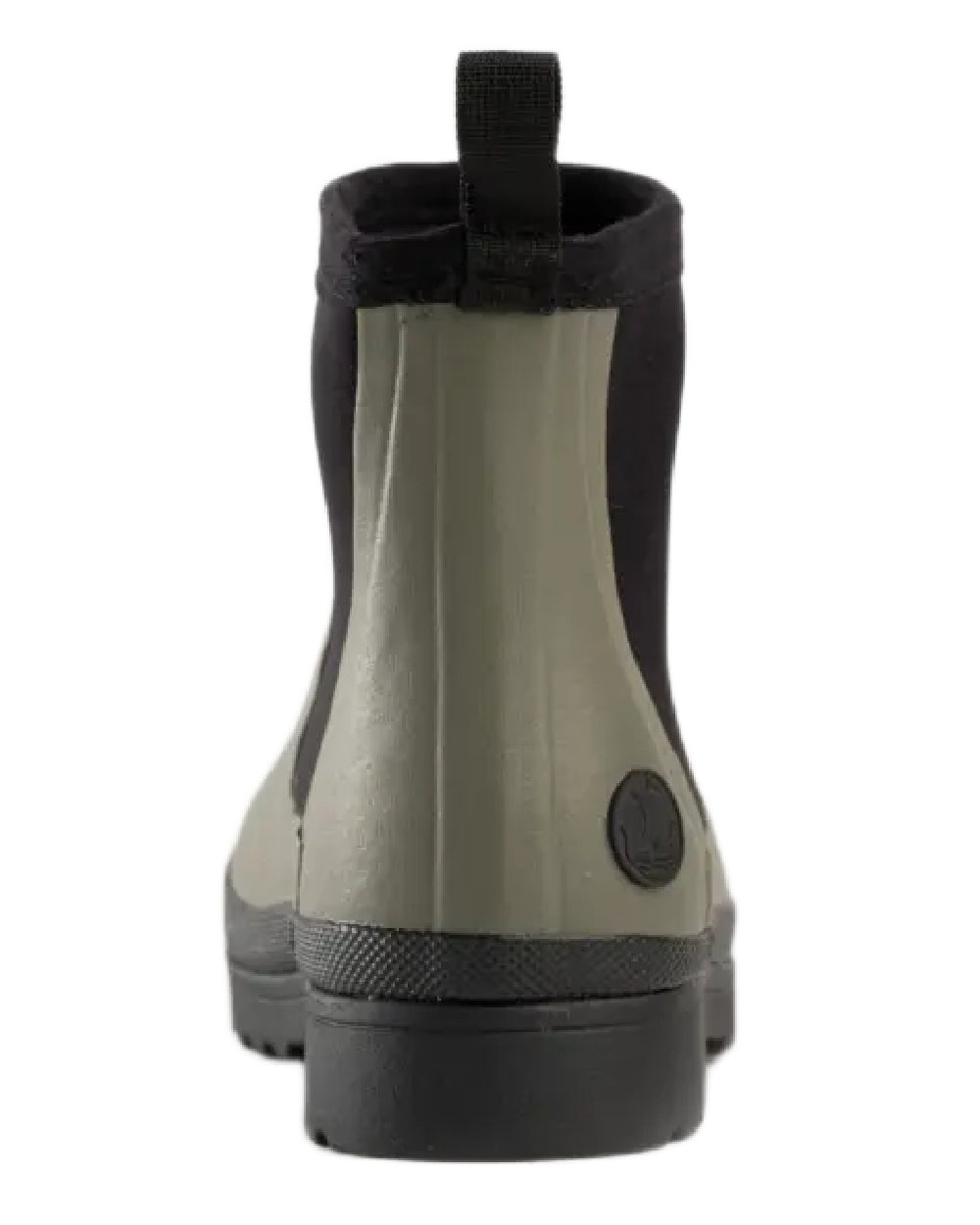 Olive coloured Skellerup Meadow Ankle Boots on white background