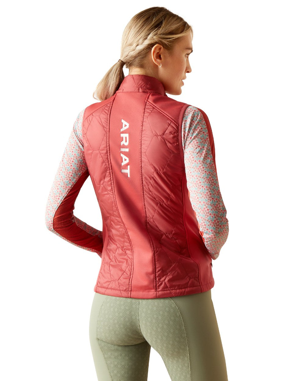 Slate Rose Coloured Ariat Womens Fusion Insulated Vest On A White Background