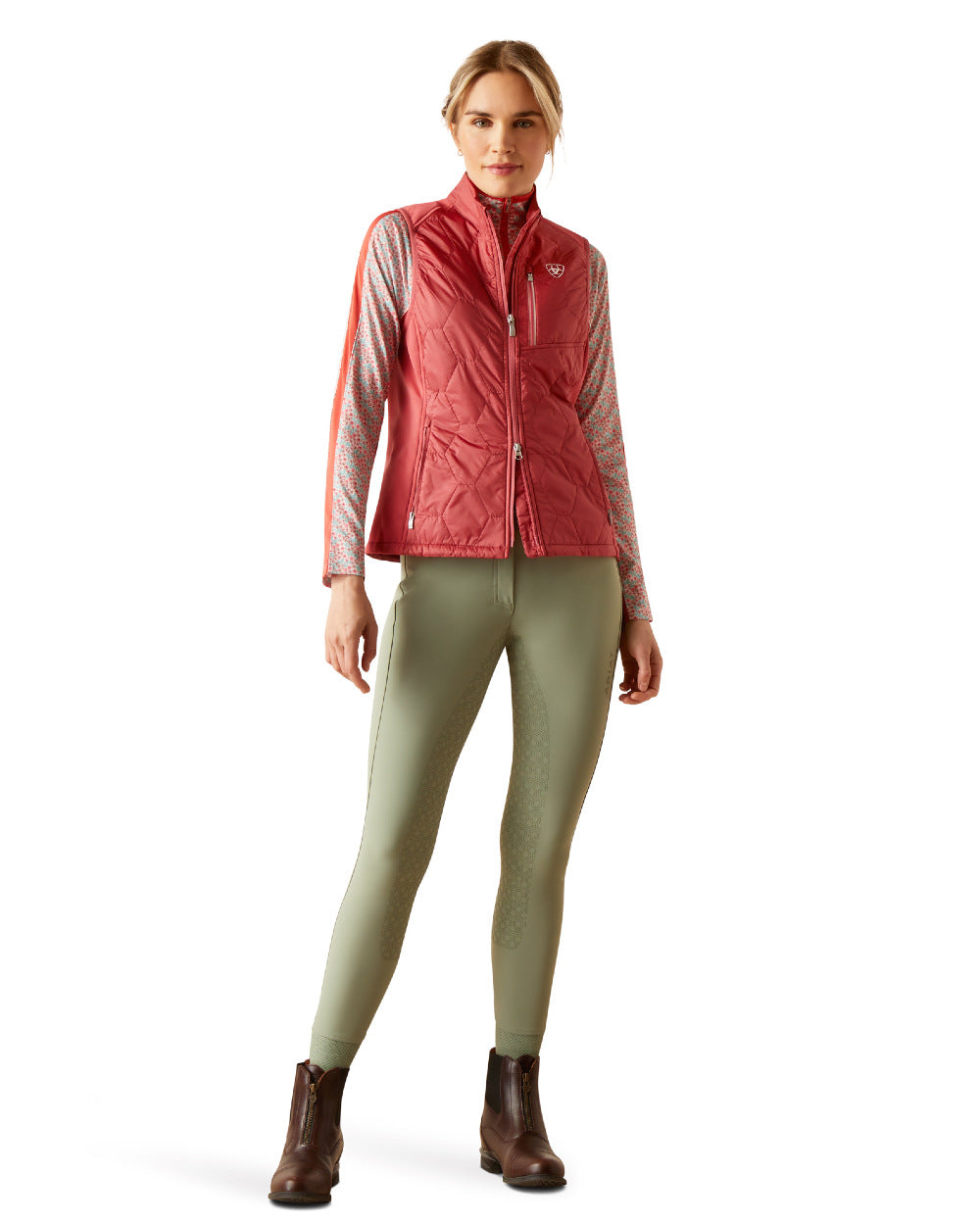 Slate Rose Coloured Ariat Womens Fusion Insulated Vest On A White Background