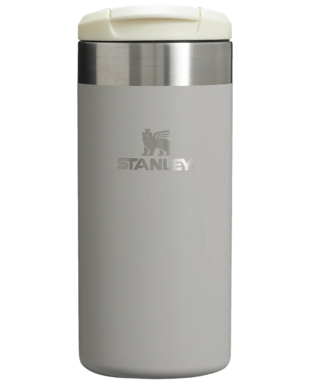 Ash Coloured Stanley AeroLight Transit Mug 0.35L on white background