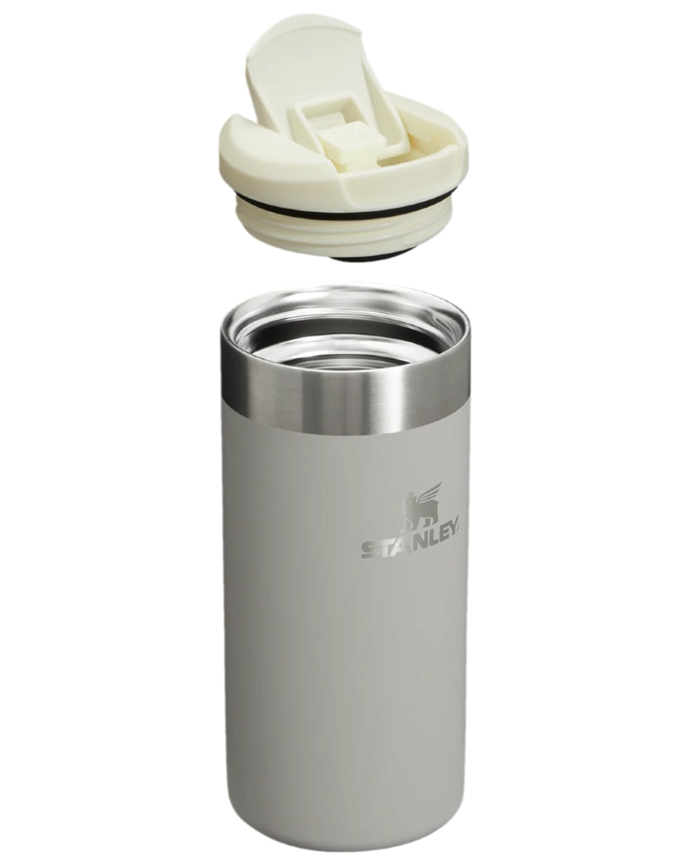 Ash Coloured Stanley AeroLight Transit Mug 0.35L on white background