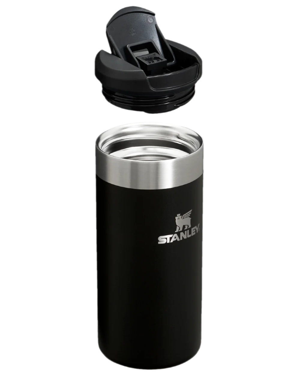 Black Coloured Stanley AeroLight Transit Mug 0.35L on white background