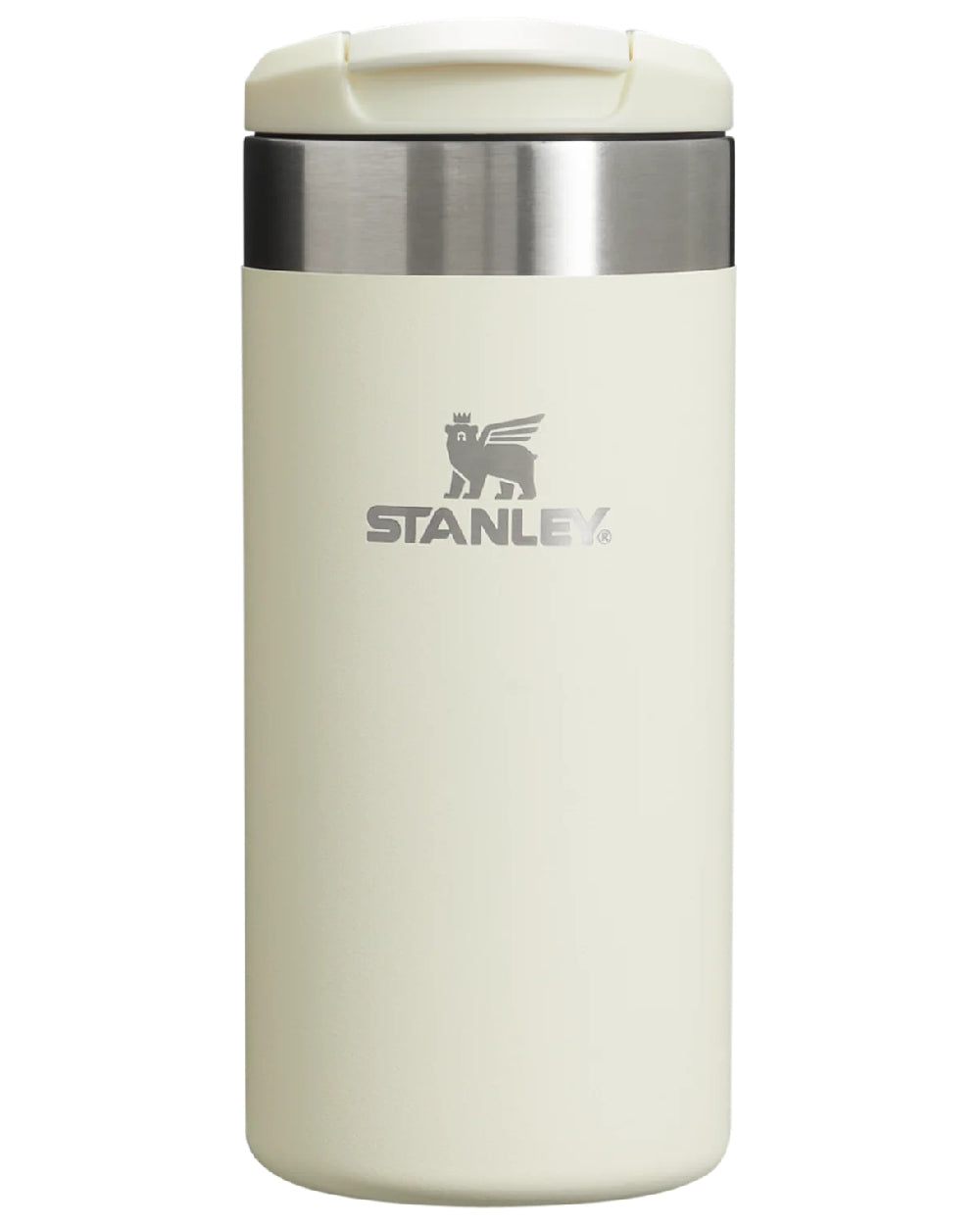 Cream Gloss coloured Stanley AeroLight Transit Mug 0.35L on white background