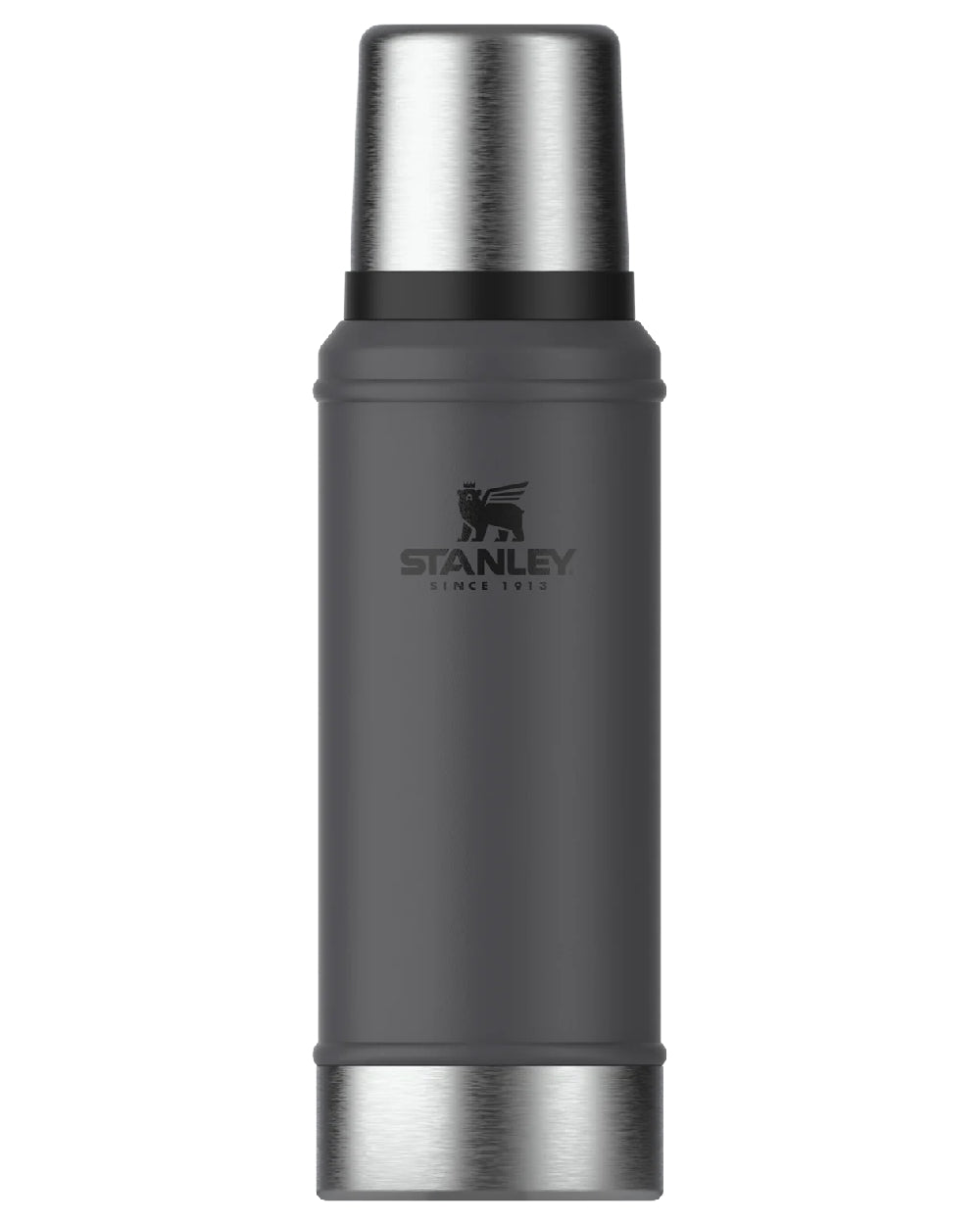 Charcoal coloured Stanley Classic Legendary Bottle 0.75L on white background