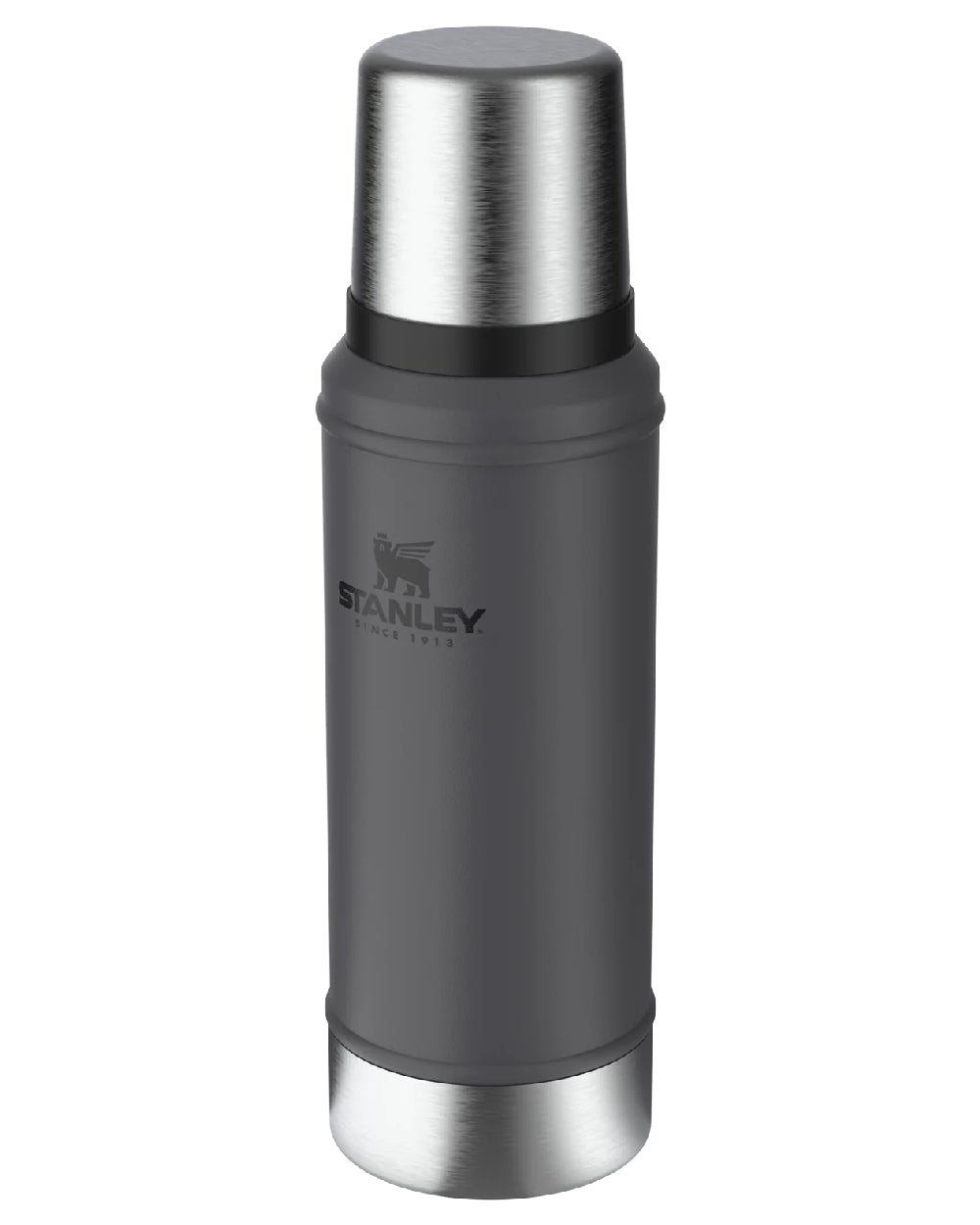 Charcoal coloured Stanley Classic Legendary Bottle 0.75L on white background