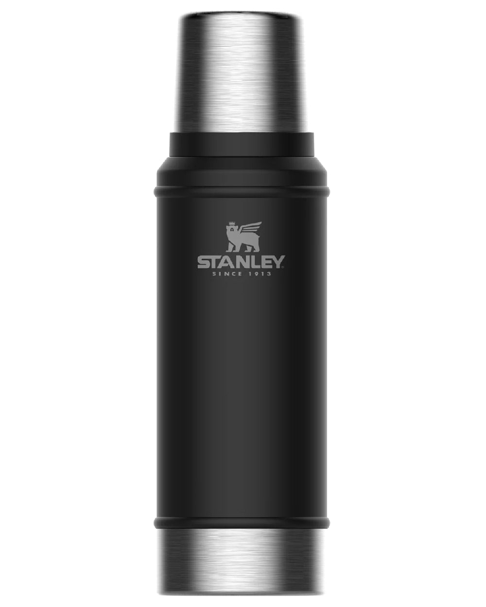 Matt Black Pebble coloured Stanley Classic Legendary Bottle 0.75L on white background